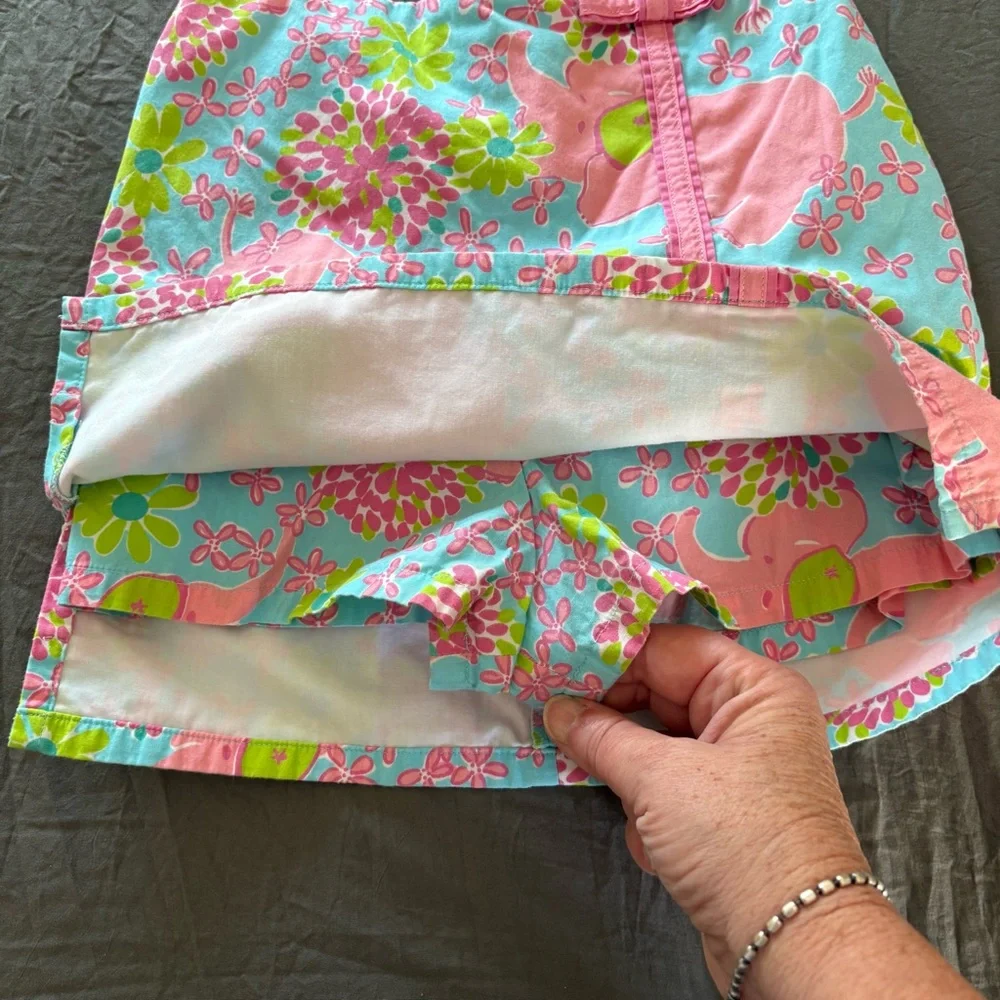Lilly Pulitzer Girls Elefrance pattern Skirt. Size 6X.